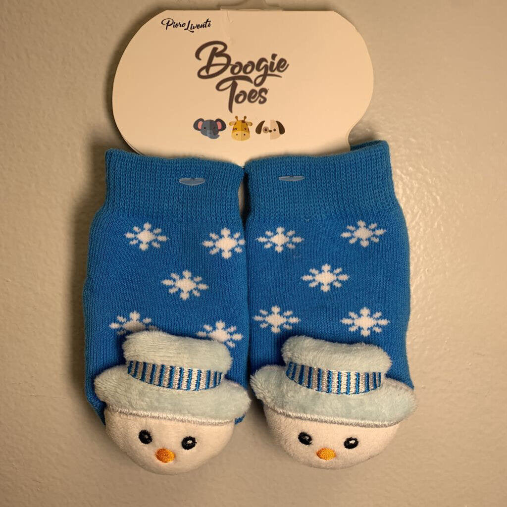 0-12M: Boogie Toes - Snowman Rattle Socks - NWT
