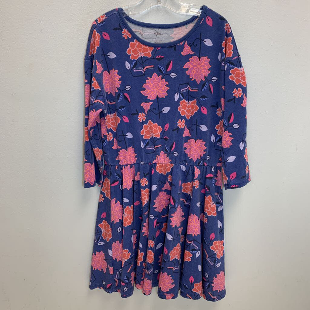 12: Long Sleeve Jersey Dress - Floral