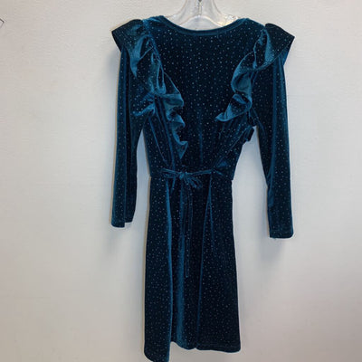 10: Stretch Velvet Ruffle Dress - Dots