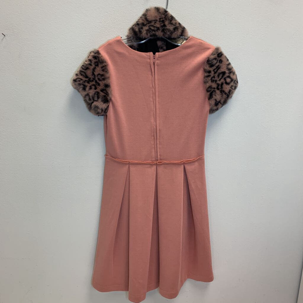 7: Pleated Dress w/ Faux Fur Sleeves + Detatched Collar