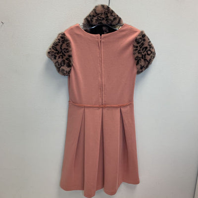 7: Pleated Dress w/ Faux Fur Sleeves + Detatched Collar