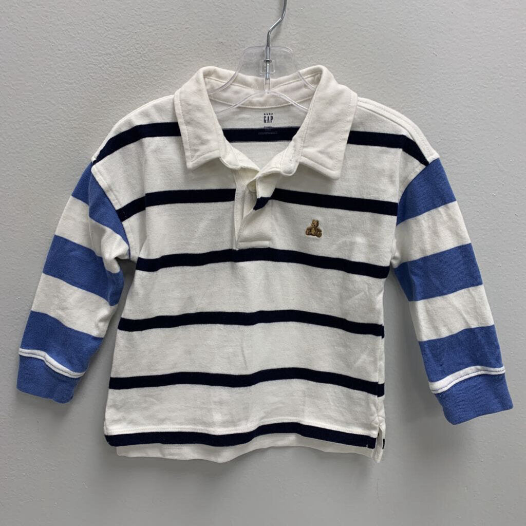 2: Long Sleeve Striped Rugby Polo Shirt