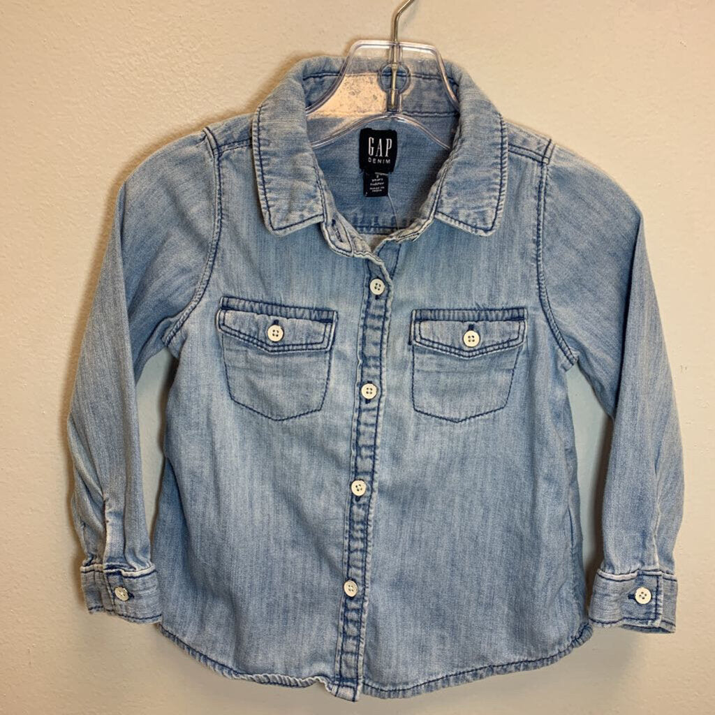 2T: Light Wash Denim Shirt