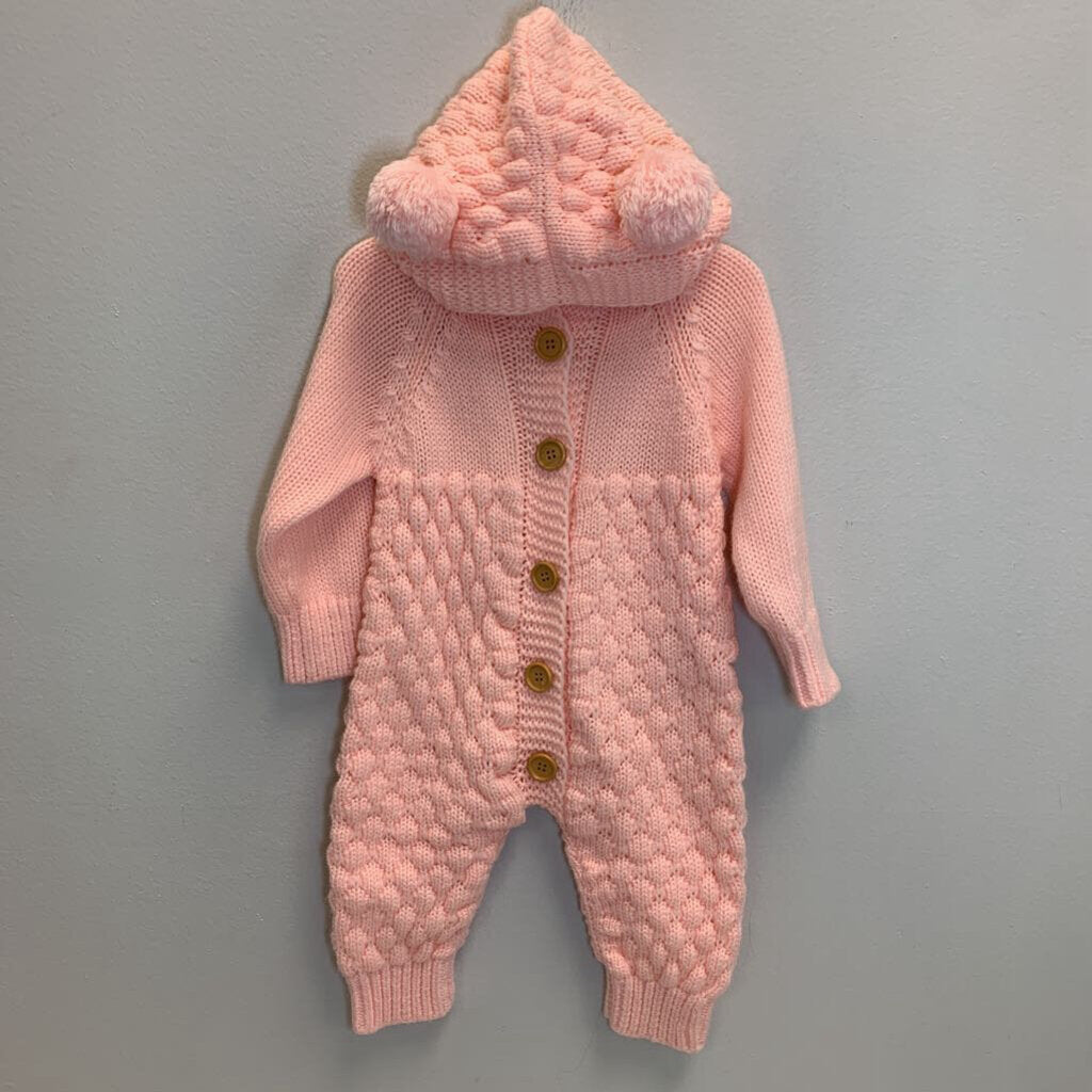6-18M: Hooded Knitted Romper