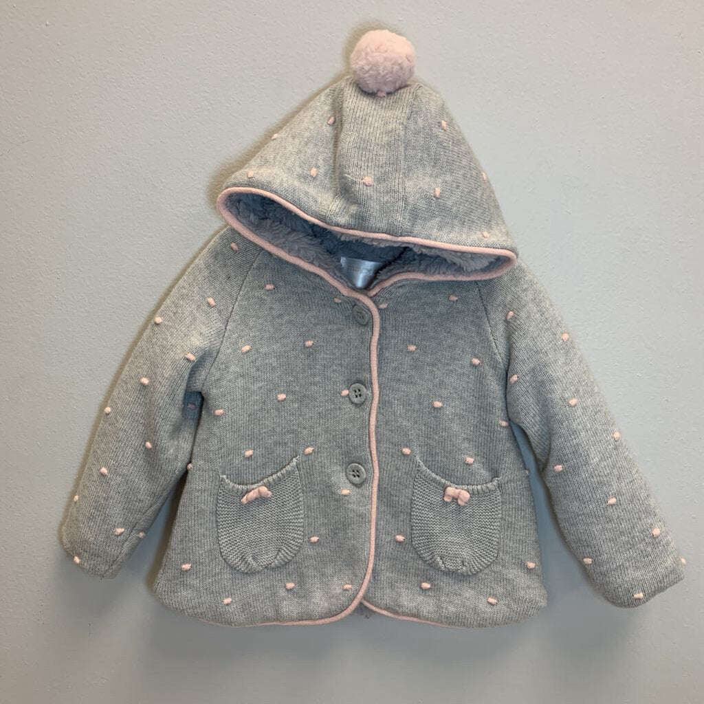 18M: Hooded Knit Fleece Lined Jacket