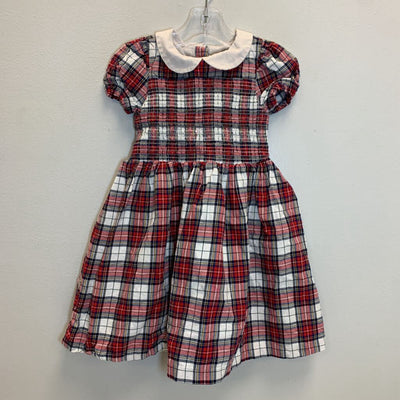 2T: Jet Ivory Tartan The Charlotte Smocked Dress