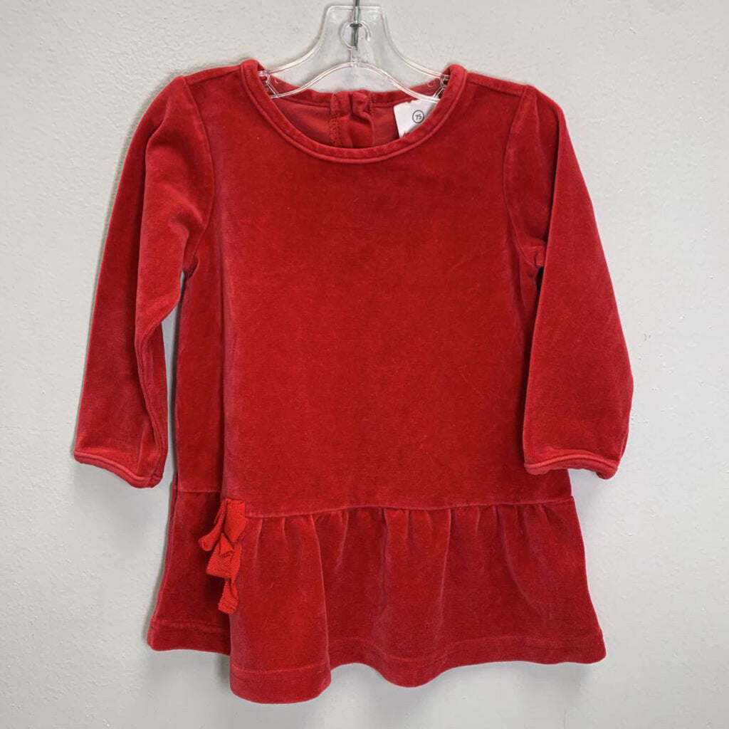 12-18M: Velour Ruffle Hem Dress