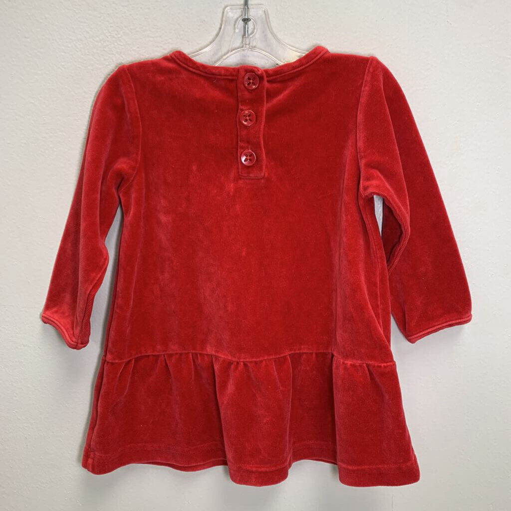 12-18M: Velour Ruffle Hem Dress