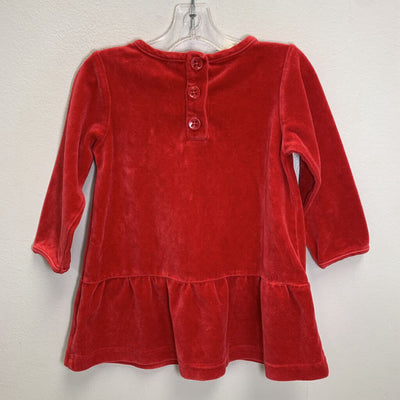 12-18M: Velour Ruffle Hem Dress