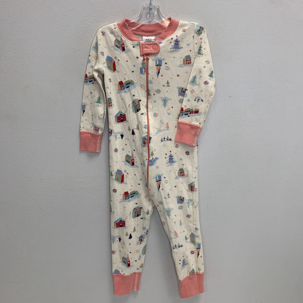 18-24M: Footless Sleeper - Snowy Village