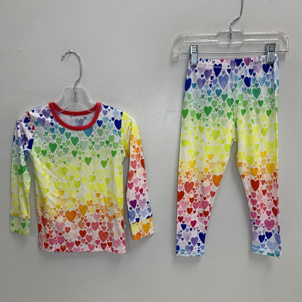 3T: Pajama Set - Rainbow Hearts NWOT