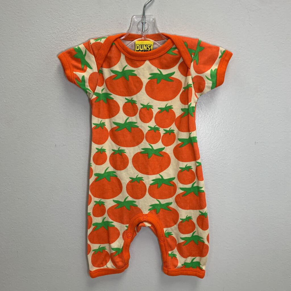 0-3M: Short Sleeve Romper - Tomatoes