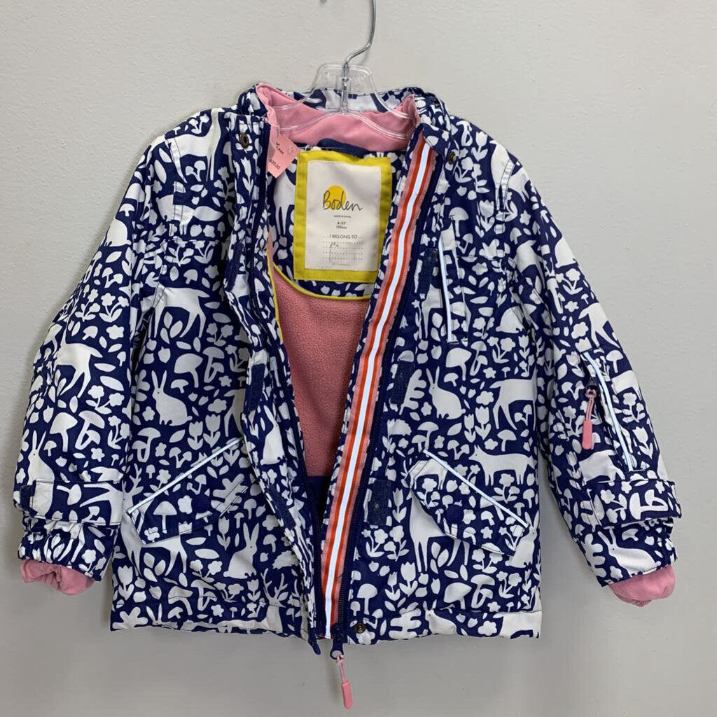 4-5Y: Waterproof Winter Coat - Woodland Print