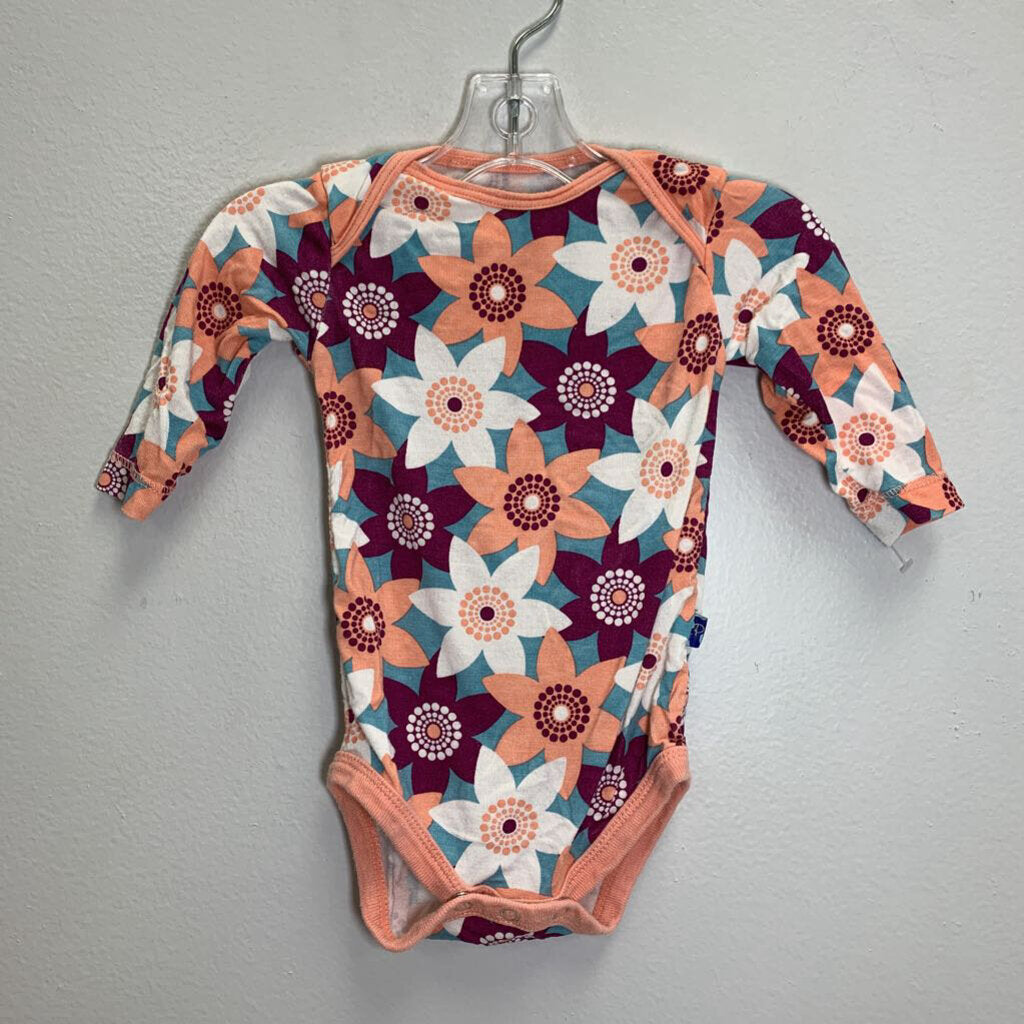 0-3M: Longsleeve Bodysuit - Floral