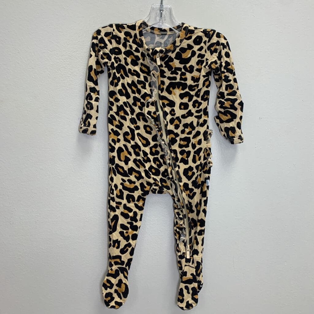 0-3M: Footie Zippered Sleeper - Leopard