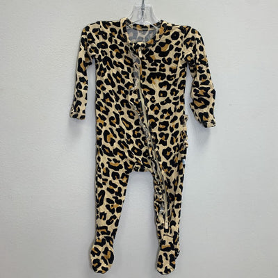 0-3M: Footie Zippered Sleeper - Leopard