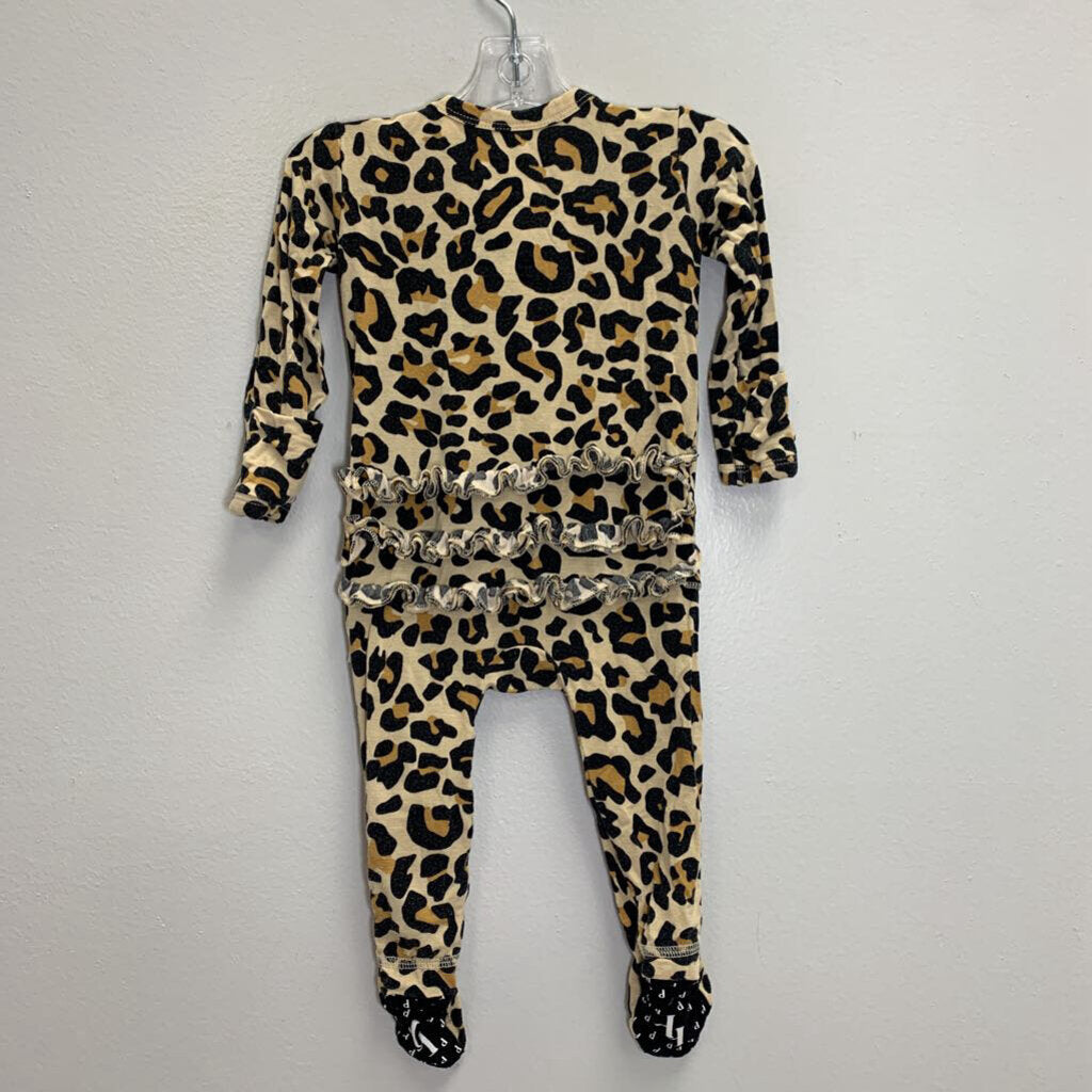 0-3M: Footie Zippered Sleeper - Leopard