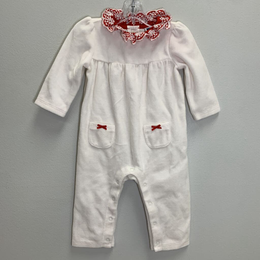 3-6M: Collared Velour Romper