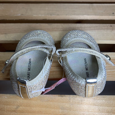 1: "My First Weitzmans" Gold Glitter Ballet Flats