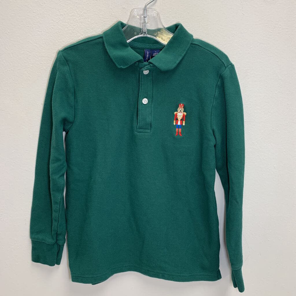 7: Long Sleeve Pique Polo - Nutcracker