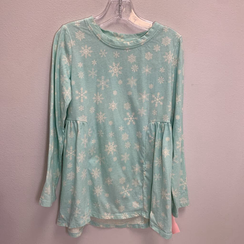6-7: Long Sleeve Tunic Top - Snowflakes
