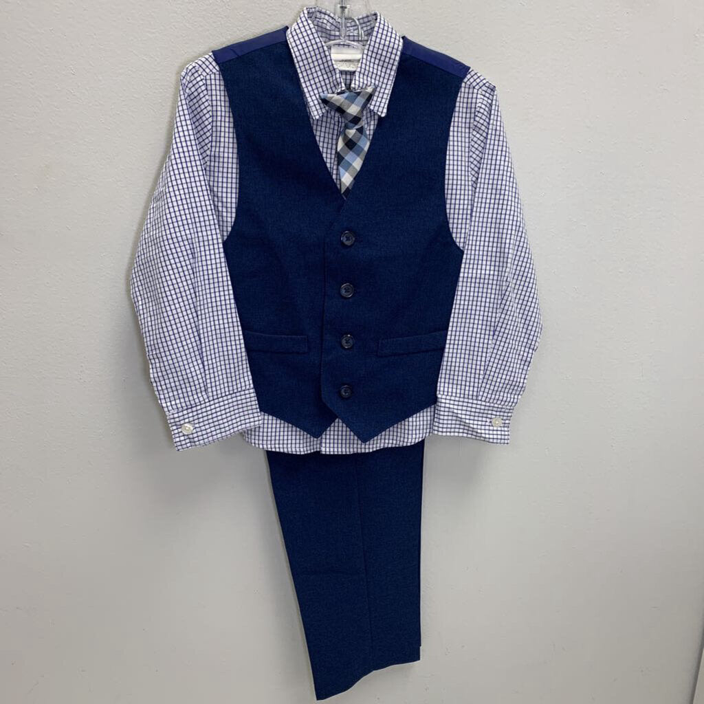4T: 4 Piece Suit - Vest, Pants, Shirt + Clip-on Tie