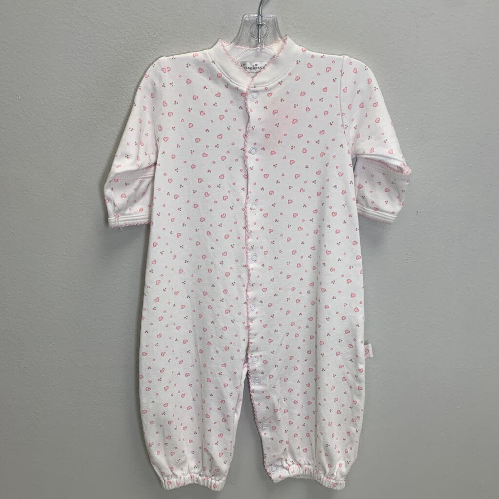 6-9M: Organic Pima Cotton Playsuit - Hearts