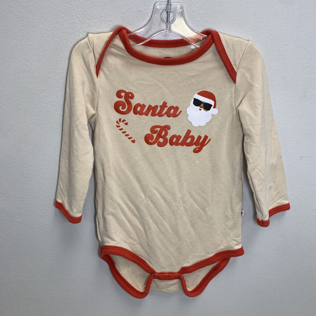 12-18M: Long Sleeve Onesie - Santa Baby