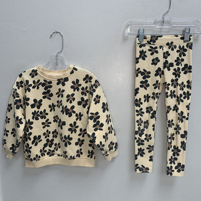 4: Crewneck Sweatshirt & Leggings - Abstract Floral Print