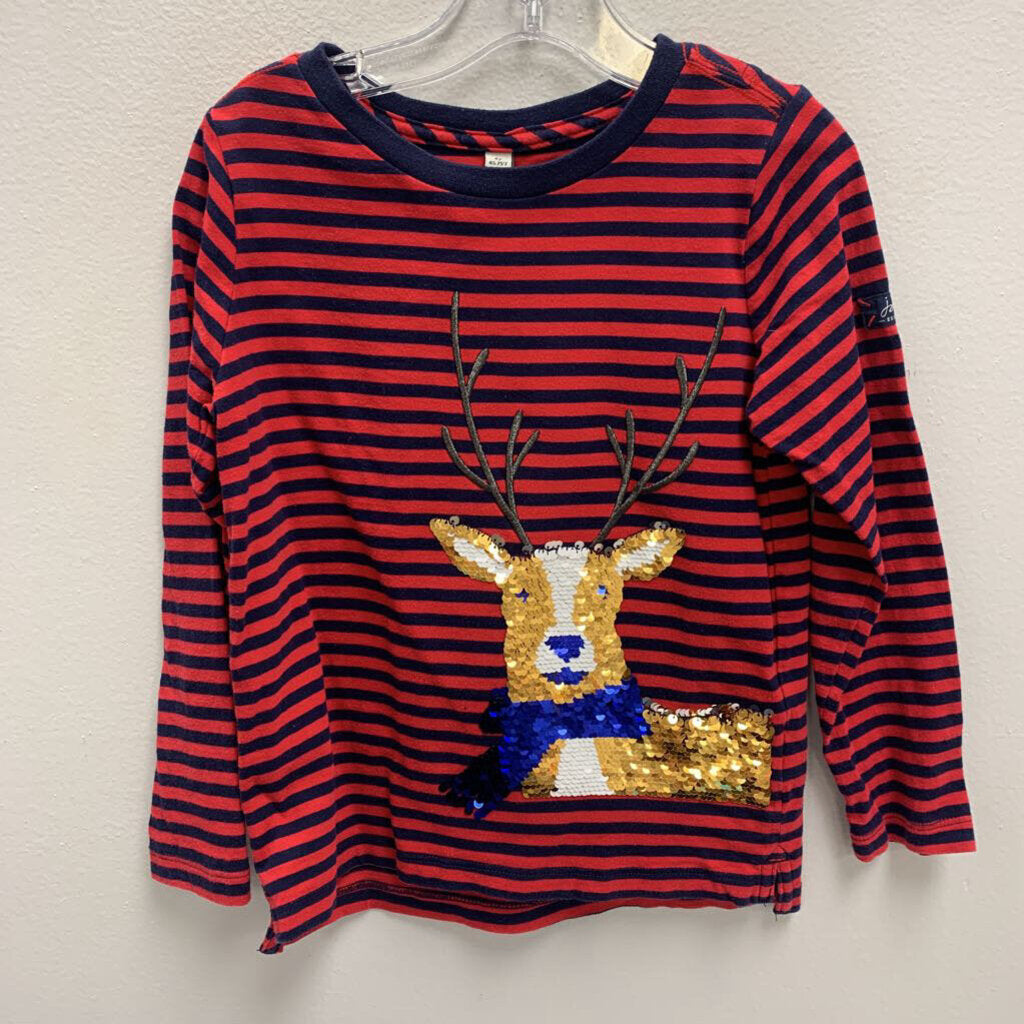 6Y: Long Sleeve T-Shirt - Sequin Reindeer