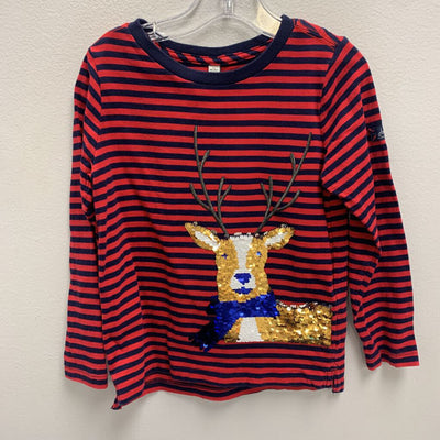 6Y: Long Sleeve T-Shirt - Sequin Reindeer