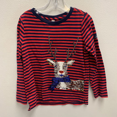 6Y: Long Sleeve T-Shirt - Sequin Reindeer