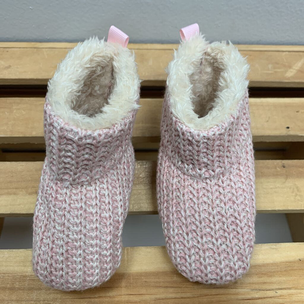 3: Knit Slippers w/ Velcro Closure (6-12M)