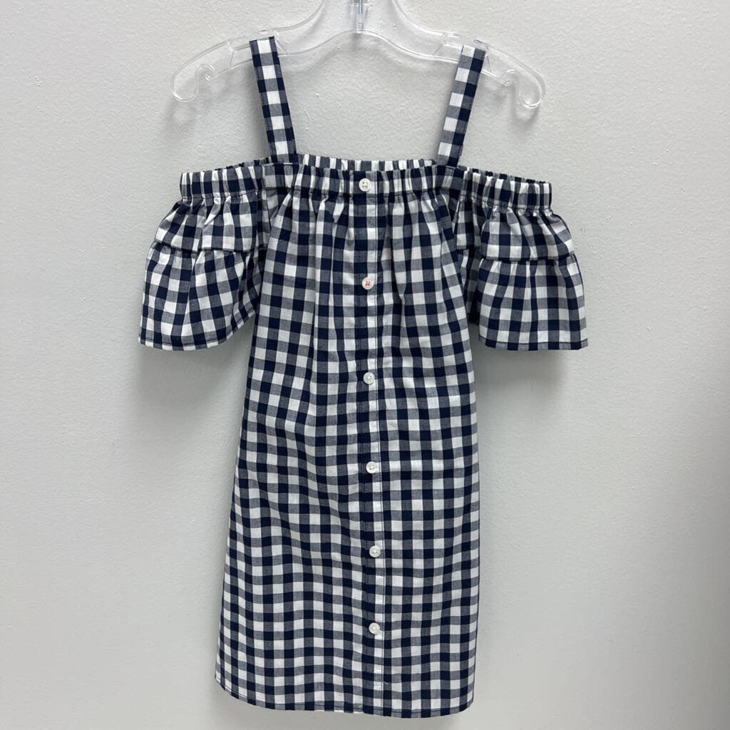 5: French Toast blue check belted dress