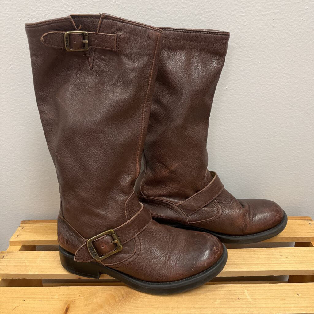 13: Frye brown leather knee high boots