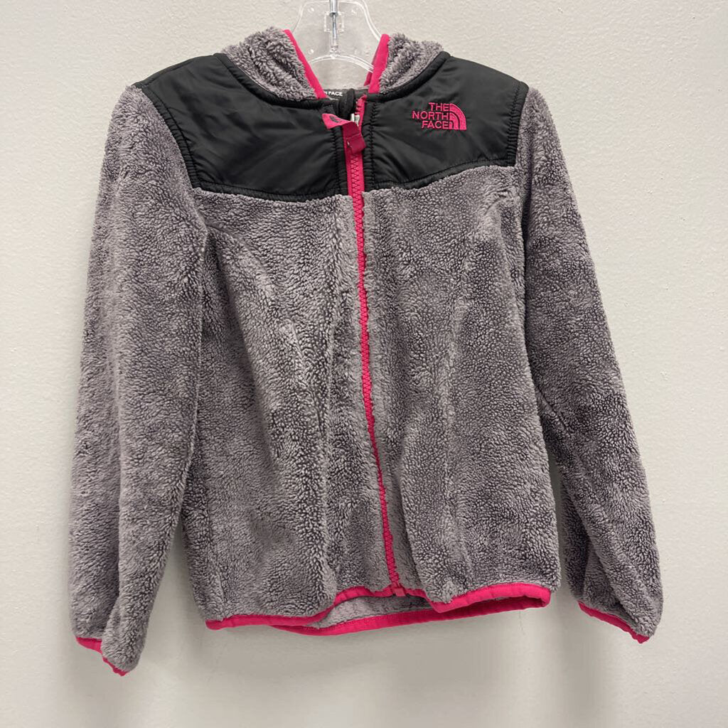 5: The North Face grey and pink fleece