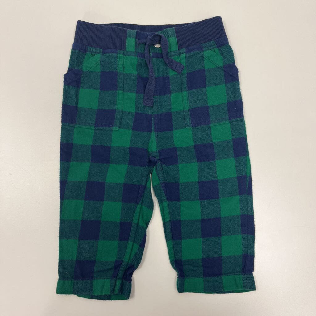 12-18m: Hanna blue green check flannel pants