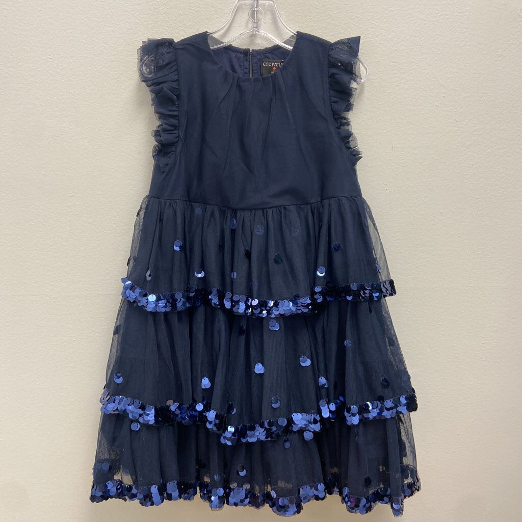 5: Crewcuts navy w/sequined ruffle special occasion dress
