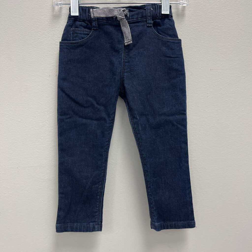 18M: Petit Bateau soft blue denim tie front jeans