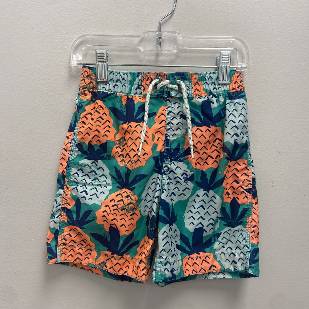 5: Gap Kids Blue/Orange Pineapple Swim Trunks