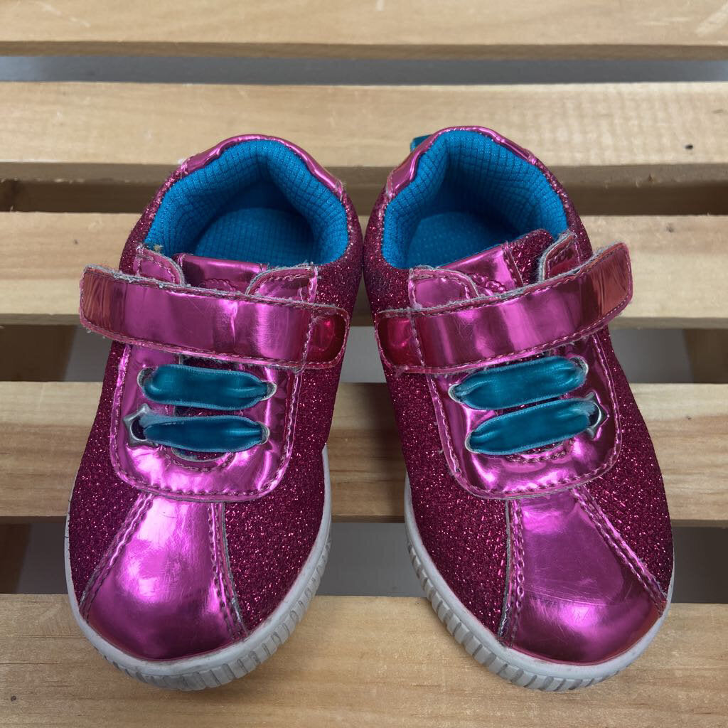 Size 4M: Livie and Luca Hot pink glitter velcro shoes