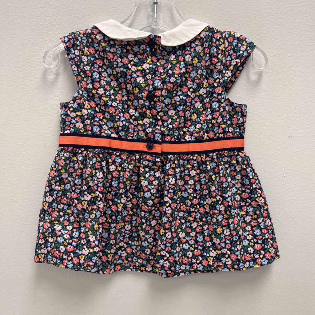 2T: Janie and Jack floral top with pink ribbon