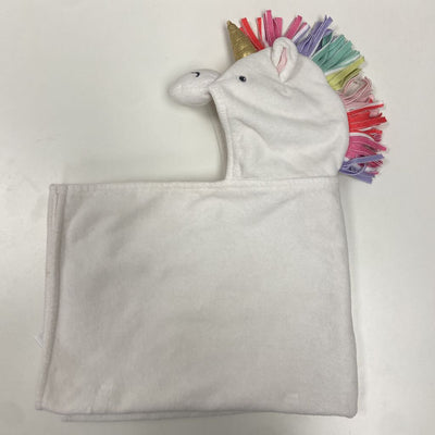 Pottery Barn Kids white bath towel w/unicorn hood