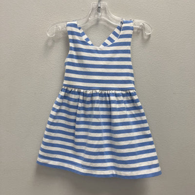 6M: Jacadi Paris blue/white striped tie back summer dress