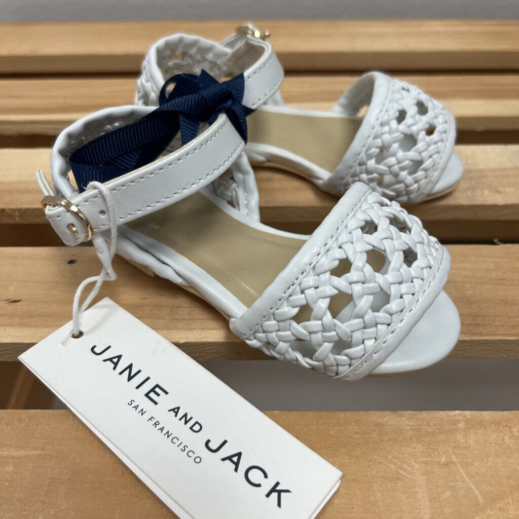 4: Janie and Jack white ankle strap sandals NWT