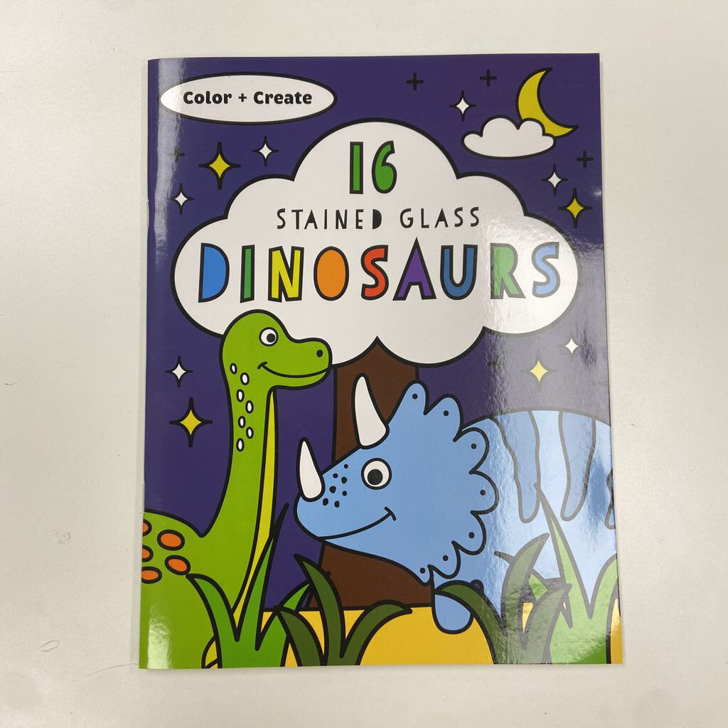 Stained Glass Coloring Book Dinosaurs